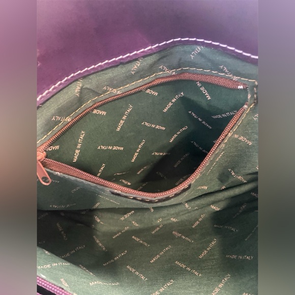 Vera Pelle | Authentic Italian Leather Shoulder Bag | Purple | EUC - Picture 4 of 12